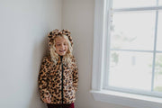 Girls' Fur Leopard Jacket with Critter Ears