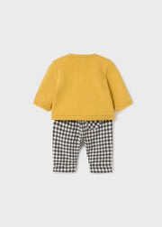 Baby Boy Yellow/Gingham 2-piece sweater and pants set