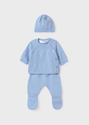 Baby Boy 3-piece knit set with beanie