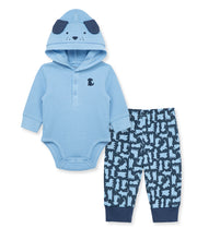 Puppy Dog Hooded Bodysuit and pants set
