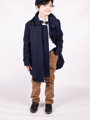 Boys Navy Coat & Hat Set | Boys Coat with Scarf | EmHerSon Boytique