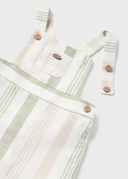 Boys' 2-piece striped linen overall set