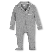Boy Gray Footed Pajamas | Boy Gray Cotton Pajamas | EmHerSon Boytique