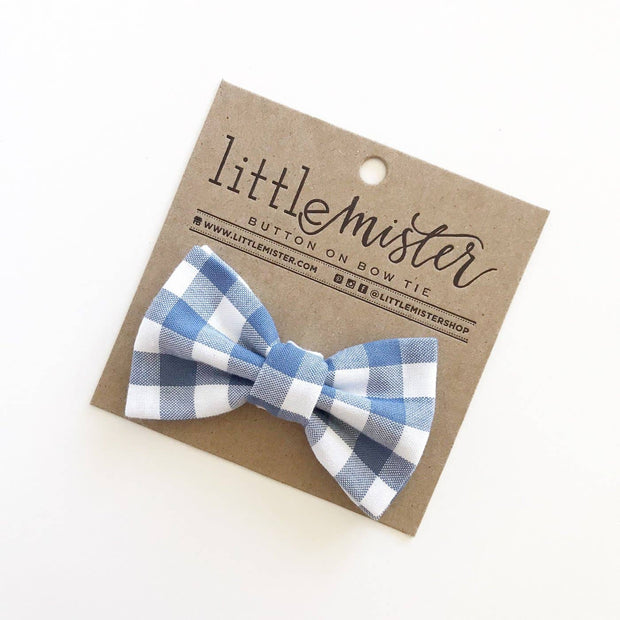 Baby Slate Gingham Bow Tie | Baby Gingham Bow Tie | EmHerSon Boytique