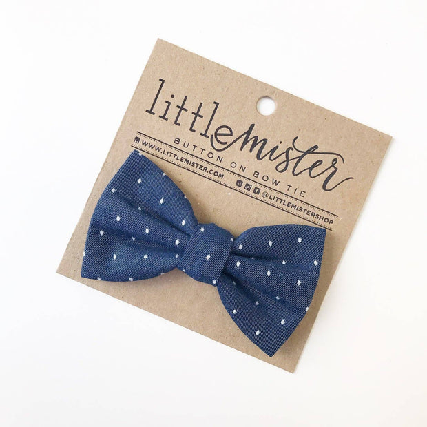 Baby Navy Polka Dot Bow Tie | Baby Dot Bow Tie | EmHerSon Boytique