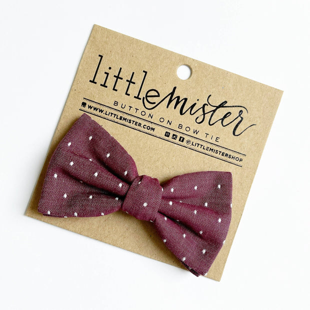 Baby Cranberry Polka Dot Bow Tie