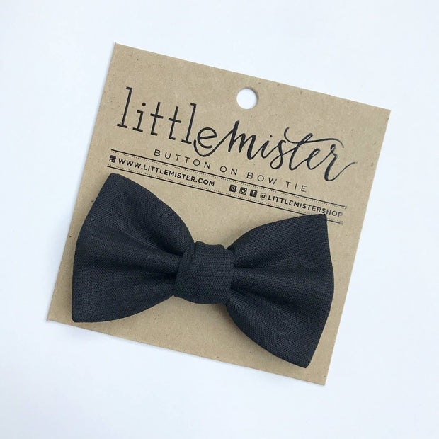Baby Solid Black Baby Bow Tie