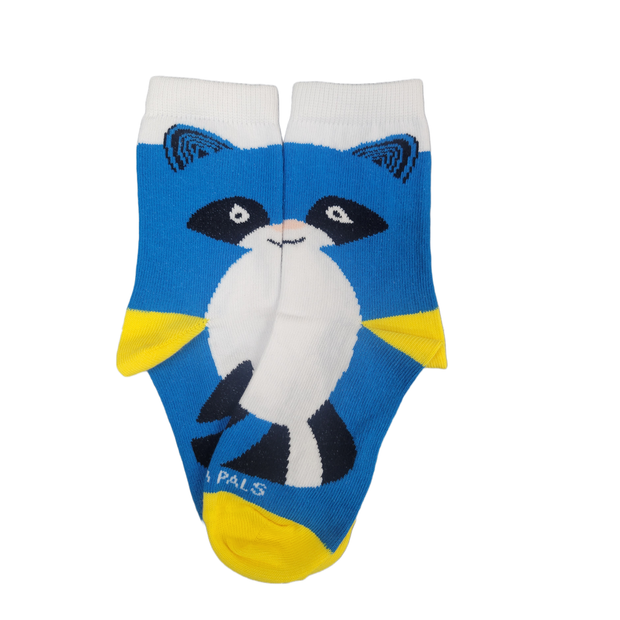 Blue Raccoon Socks (Ages 3-5)