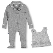 Boy Gray Footed Pajamas | Boy Gray Cotton Pajamas | EmHerSon Boytique