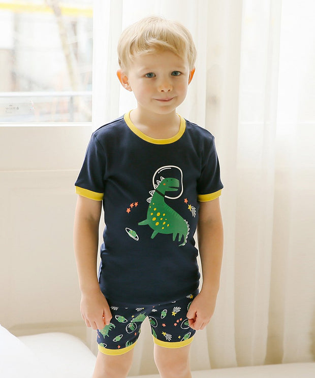 Boys Navy Pajama Set | Boys Space Dino Pajama Set | EmHerSon Boytique