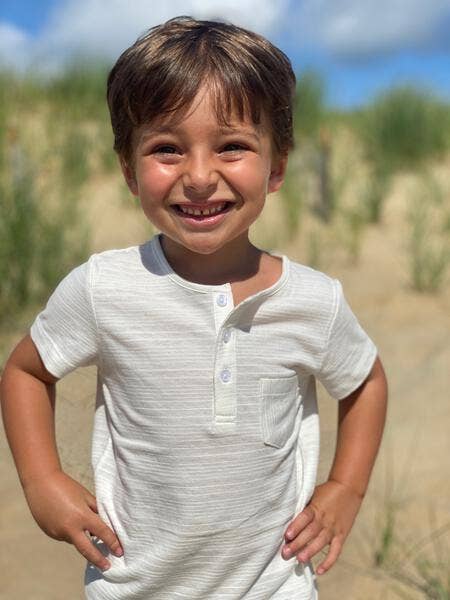 Boys Ribbed T-shirt -White